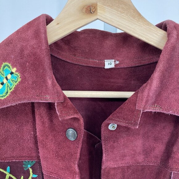 VTG Womens Hippie Western Jacket 70s Indie Suede Sz Medium Southwest Equestrian - Picture 7 of 16